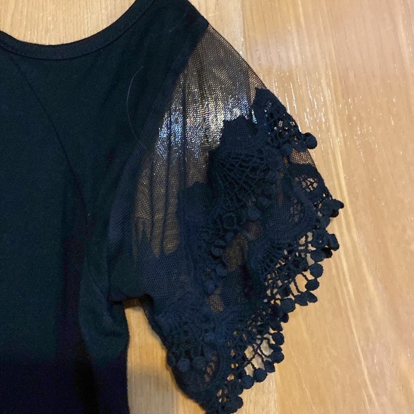 Emerald black open cold shoulder soft knit top blouse large - Picture 6 of 12